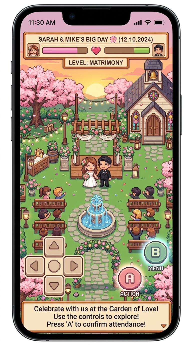 Tampilan mobile undangan game 2D